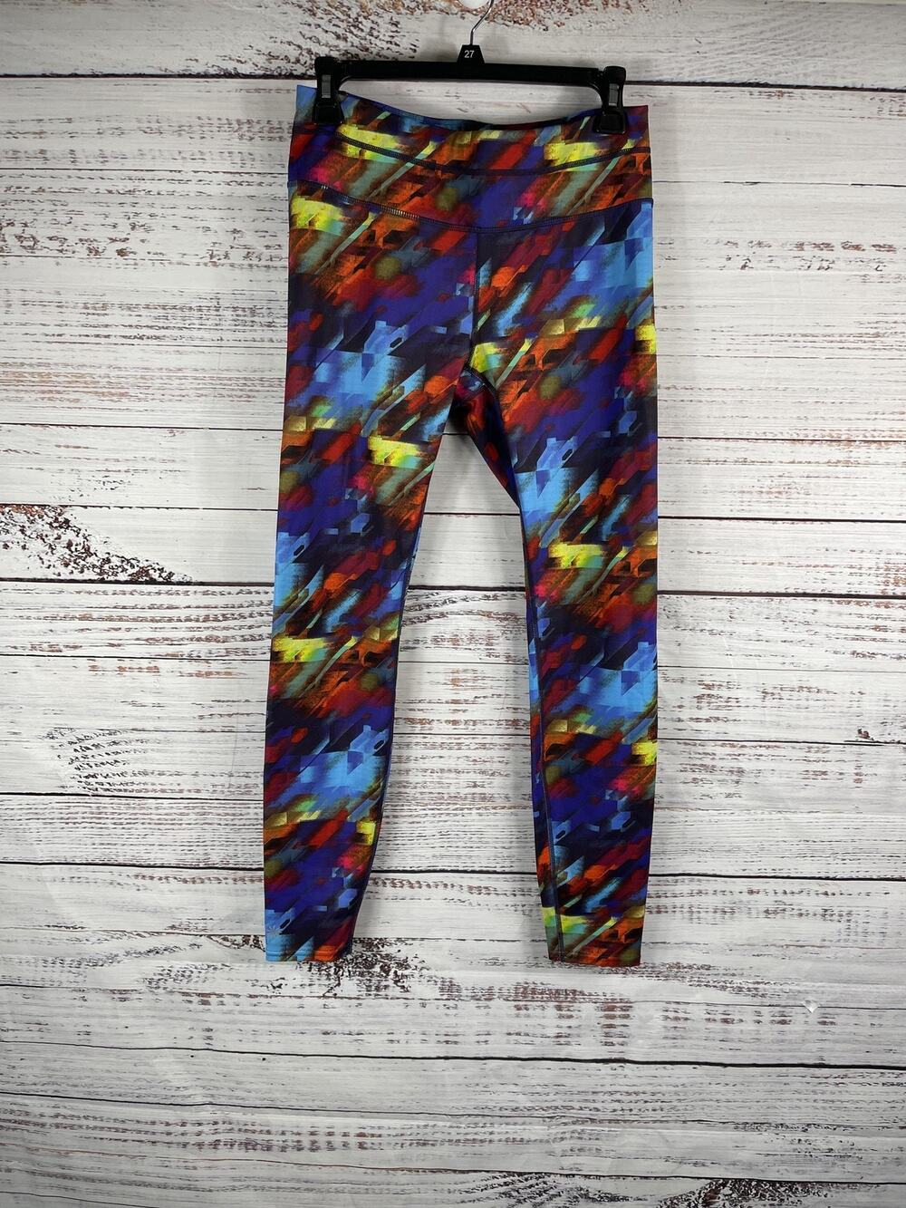 Athleta Leggings Women's Size M Multicolor High Rise Zip Pocket Yoga Gym Pants